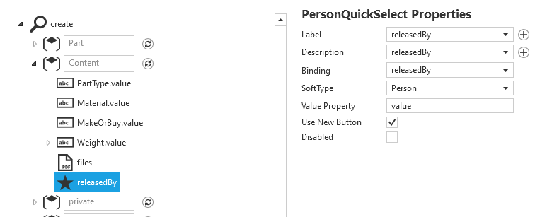 Person quick select