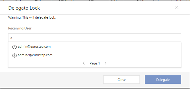 Delegate lock dialog