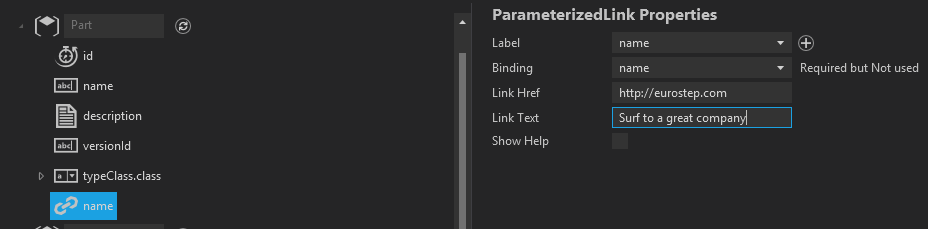 add parameterized link