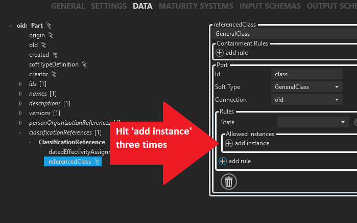 'add instance' button 3 times