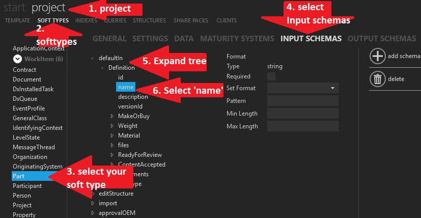 input schema port example