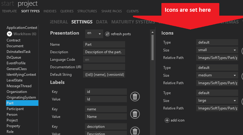 icon settings