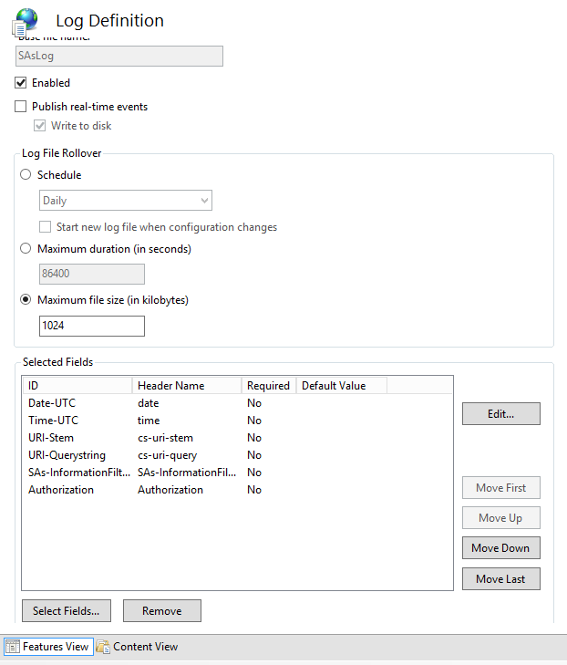 API Log Setup