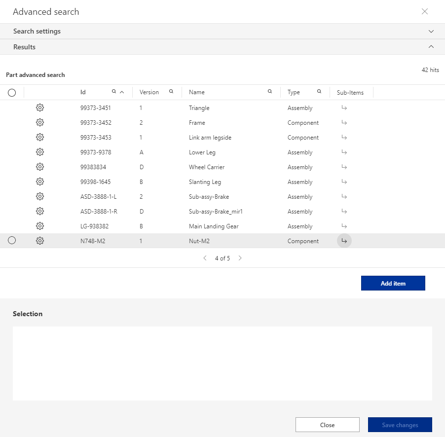 Advanced search structure navigation