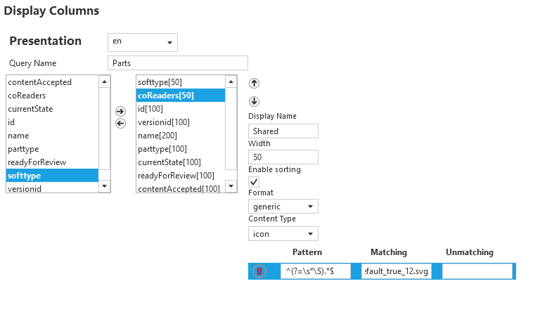 Query configuration