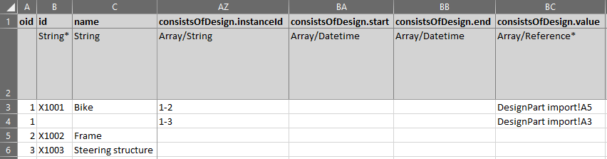 Excel array example