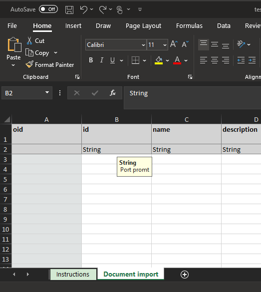 Excel port prompt