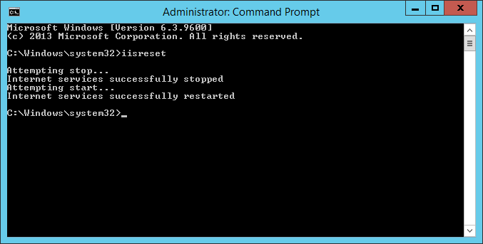 Command window issreset