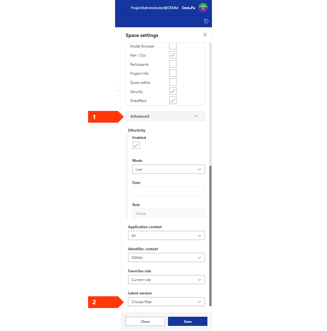 Set latest version filter