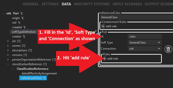 'add rule' button