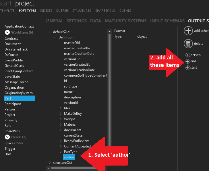 output schema author