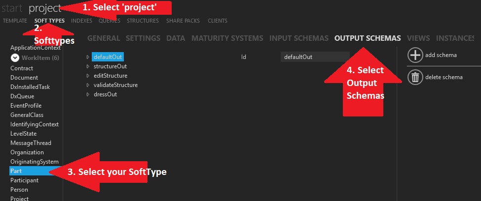 output schema find