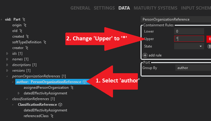 input schema port example