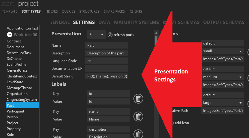 presentation settings