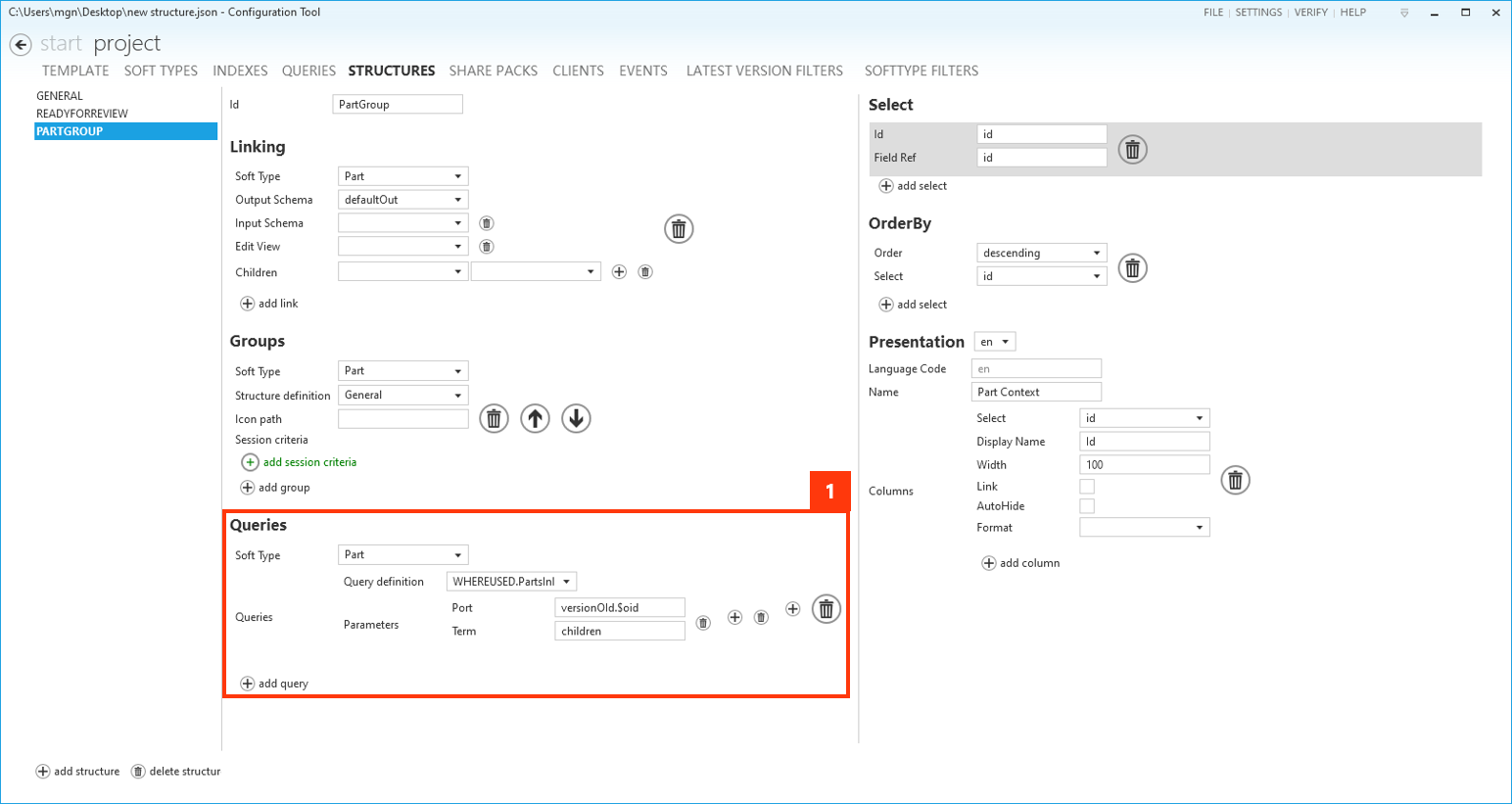 Query group configuration