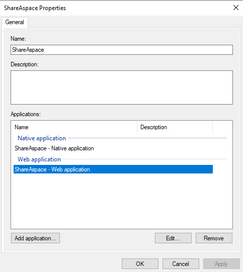 Application Group Properties