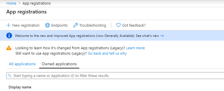 App registrations