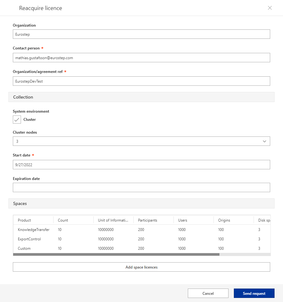 Reacquire licence form